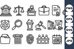 Law And Justice Icon Vector Clipart Bundle Product Image 1