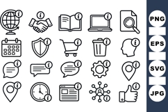 Minimal Line Art Info Icon Set for UI Design Product Image 1