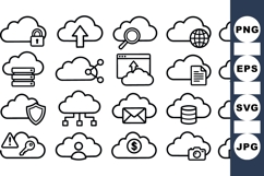 Vector Cloud Technology Icon Bundle for Web Design Product Image 1