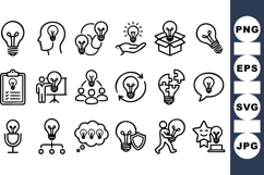Business Idea Lightbulb Icon Vector Set Product Image 1