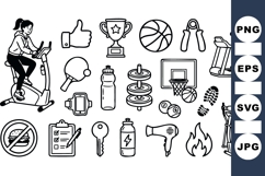 Fitness Equipment Icon Bundle for Workout Designs Product Image 1