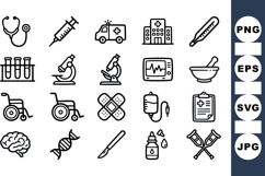 Line Art Medical Icons Bundle For Healthcare Use Product Image 1