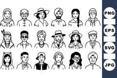 Minimalist Diverse Character Line Art Bundle Product Image 1