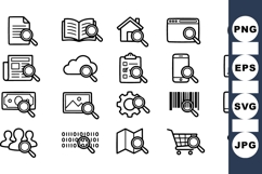 Minimal Search Icon Vector Line Art Pack Product Image 1