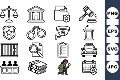 Law And Justice Icon Set For Legal Use Product Image 1