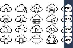 Cloud Computing Icons Vector Outline Set Product Image 1