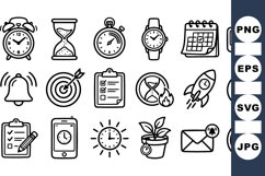 Time Management Icons Bundle for Productivity Product Image 1