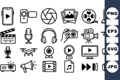 Vector Media Technology Icon Bundle Set Product Image 1