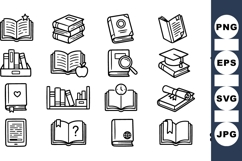 Hand Drawn Book Icons SVG Vector Set for Education Product Image 1