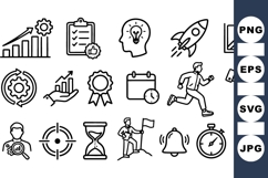 Business Productivity Icon Vector Set For Office Use Product Image 1