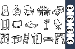 Modern Home Furniture Clipart Bundle For Interior Design Product Image 1