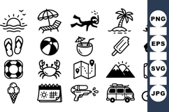 Hand Drawn Summer Travel Icon Set Bundle Product Image 1