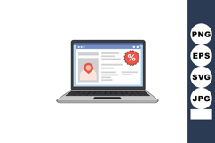 Laptop computer screen showing user profile and discount ico Product Image 1