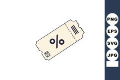 Discount Ticket Vector Icon with Percentage Symbol for Sales Product Image 1