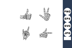 Skeletal hand gestures vector illustration with four differe Product Image 1