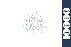 Abstract radial burst firework explosion vector in blue and Product Image 1