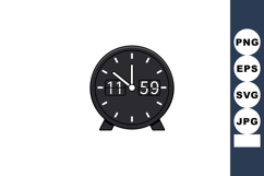 Black analog digital flip clock showing time eleven fifty ni Product Image 1