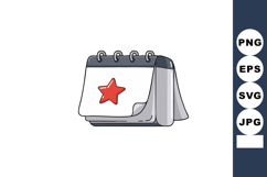 Desk calendar with red star mark on page vector illustration Product Image 1
