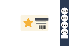 Star rating card icon with barcode and information lines in Product Image 1