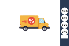 Delivery truck with discount percentage sign fast shipping c Product Image 1
