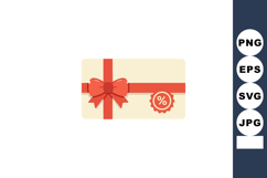 Gift card with red bow and discount symbol vector illustrati Product Image 1