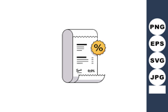 Receipt with discount percentage tag vector illustration for Product Image 1