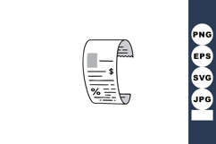 Receipt icon with dollar and percentage signs simple financi Product Image 1