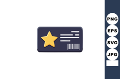 Membership card with star badge and barcode for loyalty prog Product Image 1