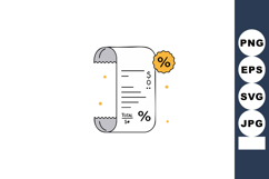 Receipt with percentage discount symbol and dollar sign on w Product Image 1