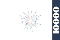 Abstract radial burst with blue and orange lines and dots ve Product Image 1