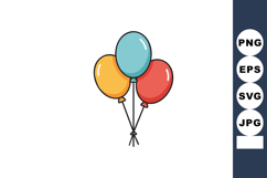 Colorful balloons cluster with blue, orange, and red shades Product Image 1
