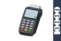Payment Terminal with Receipt and Checkmark on Screen Vector Product Image 1