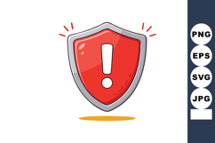 Red shield with exclamation mark warning symbol alert sign v Product Image 1
