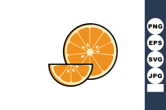 Orange fruit slices vector icon with bright orange color and Product Image 1