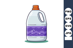 Plastic bottle with orange cap and purple label vector illus Product Image 1