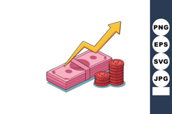 Money stack with smiling coins and rising arrow symbolizing Product Image 1