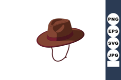Brown cowboy hat with chin strap western style headwear acce Product Image 1