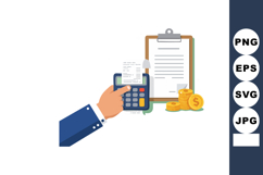 Hand Operating Calculator with Receipt Clipboard and Gold Co Product Image 1