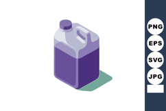 Purple plastic gallon container with screw cap and handle is Product Image 1