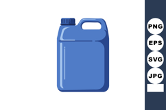 Blue plastic jerry can with handle and screw cap container f Product Image 1