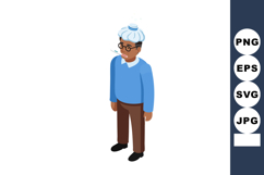 Sick man wearing blue sweater with ice pack on head and ther Product Image 1