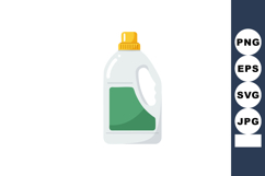Plastic detergent bottle with yellow cap and green label for Product Image 1