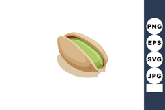 Pistachio nut closeup vector illustration with beige shell a Product Image 1