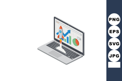 Rocket launching from laptop screen with business growth cha Product Image 1