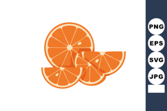 Orange fruit slices fresh juicy citrus vector illustration w Product Image 1
