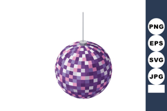 Disco ball purple mosaic sphere hanging decoration for party Product Image 1