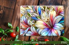 Glass Cutting Board Design | Pink Flowers PNG Product Image 1