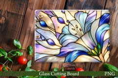 Glass Cutting Board Design | Flowers Meadow | Blue Product Image 1