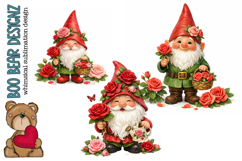 Red Roses Garden Gnome Clipart Product Image 1