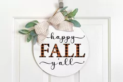 Fall svg round porch sign, happy Fall yall svg quote Product Image 3